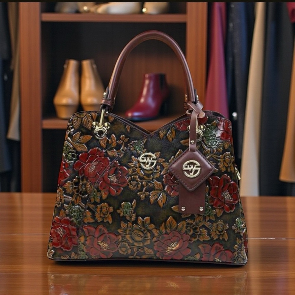 NWT Floral Embossed HandBag - Picture 8 of 14